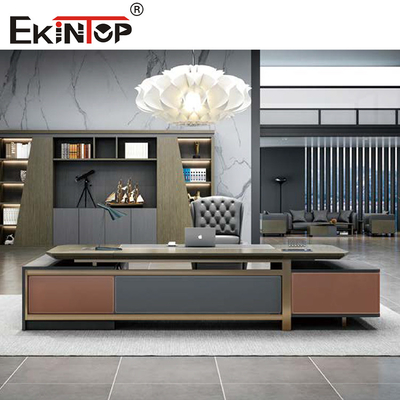 Wood Morden L Shaped Executive Office Desk Furniture For Home Business
