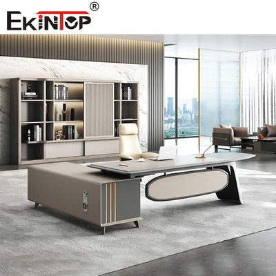 Modern L Shaped Executive Home Office Desk With Large Storage Space
