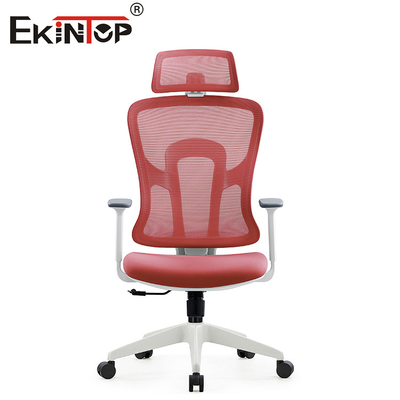 Red Ergonomic Mesh Computer Chair With Backrest For Home Office Furniture