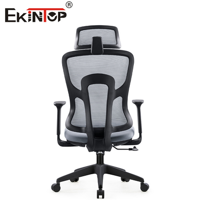 Gray Ergonomic Office Mesh Chair With Backrest For Comfort And Support