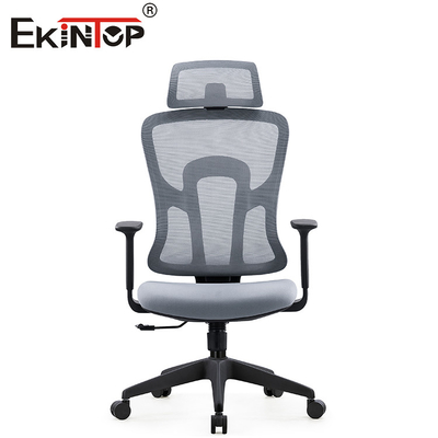 Gray Ergonomic Office Mesh Chair With Backrest For Comfort And Support