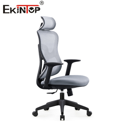 Gray Ergonomic Office Mesh Chair With Backrest For Comfort And Support