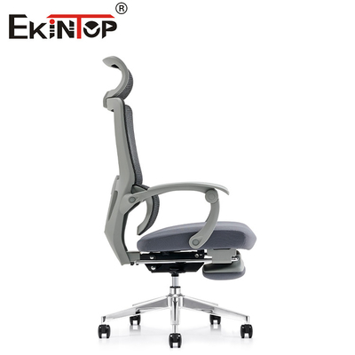 Standard Gray Office Mesh Chair For Back Pain With Casters Headrest Seating