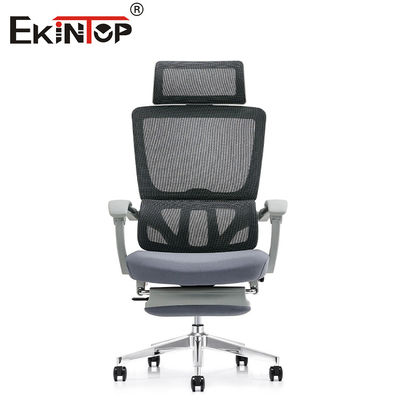 Standard Gray Office Mesh Chair For Back Pain With Casters Headrest Seating
