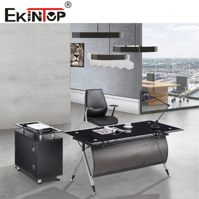 Modern Rectangle Executive Glass Desk Office Computer Desk Furniture