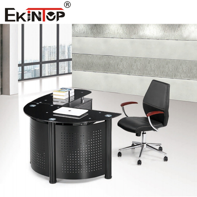 White Black Tempered Glass Computer Desk Desktop Home Office Table
