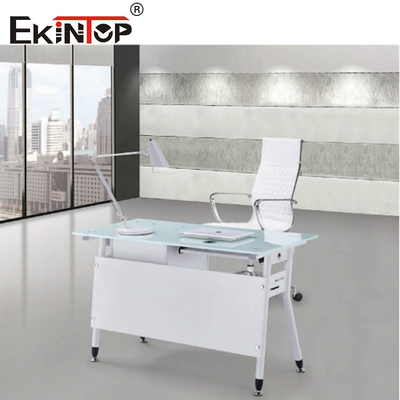 Customized Home Small Glass Office Desk Top Laptop With Writing Desk Rectangle