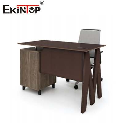 Middle Size Glass Top On Wood Table I Shaped Office Desk Furniture