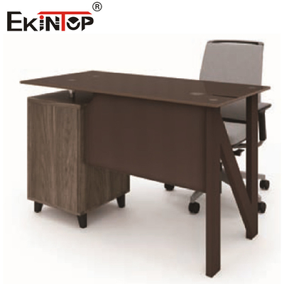 Brown Glass Top Computer Desk With Wood Metal Drawer Custom