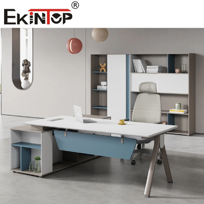 Luxury Extendable L Shape Office Table Executive Manager Desk Customized Size