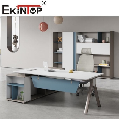 Luxury Extendable L Shape Office Table Executive Manager Desk Customized Size