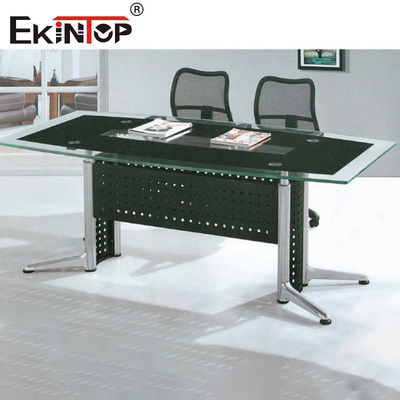 SGS Black Glass Conference Table Enhance Professional Image Show Business Taste
