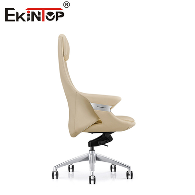 Comfortable Leather Swivel Office Chair With Silent Pu Wheel
