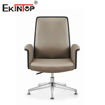 Contemporary Durability Sturdy Leather Office Chair 350mm Aluminium Base