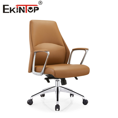 Classic Meets Contemporary Cognac Leather Dining Chair With Chic Metal Frame