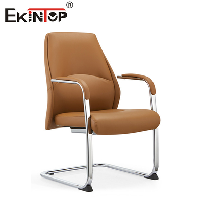 Classic Meets Contemporary Cognac Leather Dining Chair With Chic Metal Frame