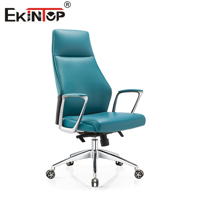 Modern High Back PVC Leather Office Chair Revolving 350mm Aluminium Base