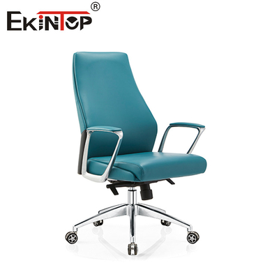 Modern High Back PVC Leather Office Chair Revolving 350mm Aluminium Base