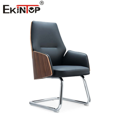 Blend Wood And Leather Office Chair PU Padded Armrest For Timeless Sophistication