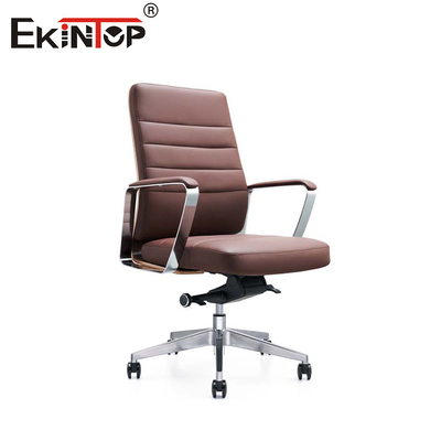 ODM Modern Leather Arm Chairs With Metal Chrome Base