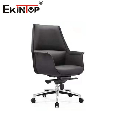 Black Swivel Leather Counter Height Stools Metal Legs  PU Padded