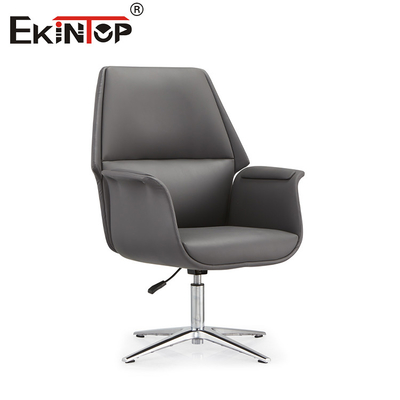 Black Swivel Leather Counter Height Stools Metal Legs  PU Padded