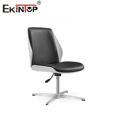 Black Swivel Leather Counter Height Stools Metal Legs  PU Padded