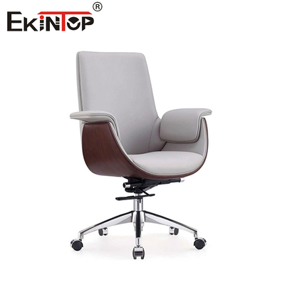 Modern Style White Leather Height Adjustable Chair for Office Spaces