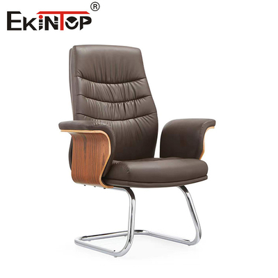 Wooden Base with Textured Leather Surface Office Chair Classic Style
