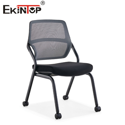 Modern Black Training Chair With Stackable Wheels Molded Memory Foam