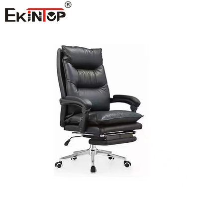 Gray Multifunctional Leather Chair With Footrest Swivel And Adjustable Height