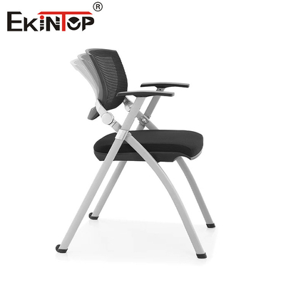 Iron Mesh Training Room Chair With Black Mesh Backrest Foam Cushion Foldable