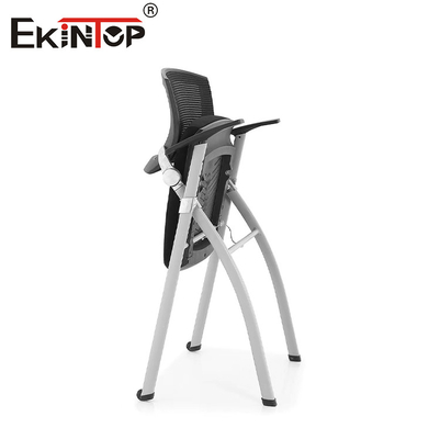 Iron Mesh Training Room Chair With Black Mesh Backrest Foam Cushion Foldable