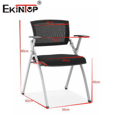 Iron Mesh Training Room Chair With Black Mesh Backrest Foam Cushion Foldable