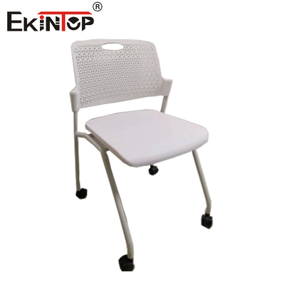 Foldable Training Chair With Casters Plastic Backrest Iron Frame