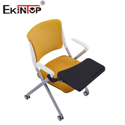 Modern Style  Foldable Training Chair With Armrests Wheels Grey Painted Base