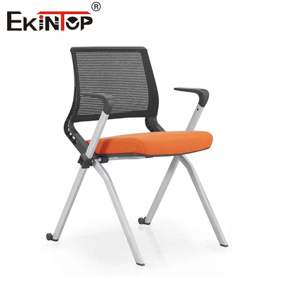 Stackable Black Training Room Chair With Metal Legs And Plastic Seat Cushion
