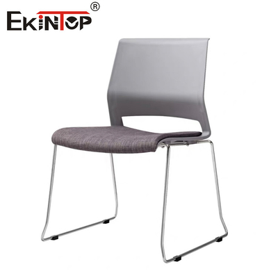 Sustainable Training Chair With Plastic Backrest Metal Legs Minimalist Style