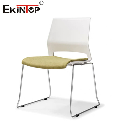 Sustainable Training Chair With Plastic Backrest Metal Legs Minimalist Style
