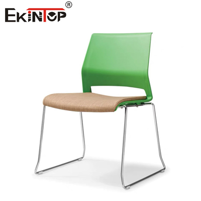 Grey Painted Base Training Chair With Green Backrest Wheels And Armrests