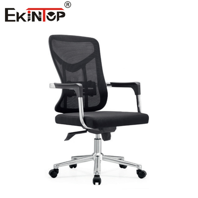 Mid-Back Office Chair with Mesh Backrest Modern Design Metal Legs with Casters