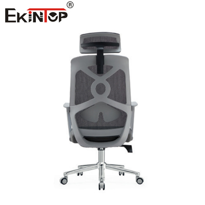 Gray High Back Ergonomic Mesh Office Chair With Headrest For Work