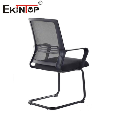 Black Mid Back Mesh Office Chair With Metal Frame And Armrests