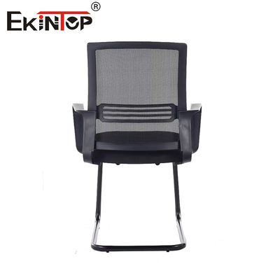 Black Mid Back Mesh Office Chair With Metal Frame And Armrests