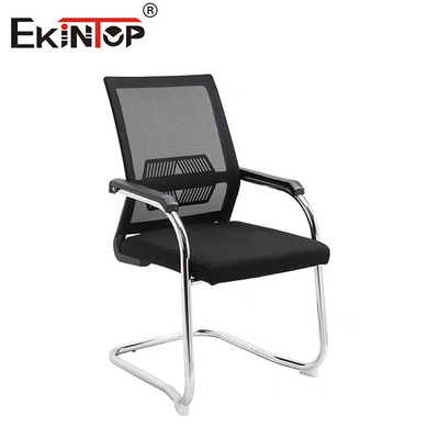 Black Mesh Back Office Chair With Armrests And Metal Frame  320mm nylon base