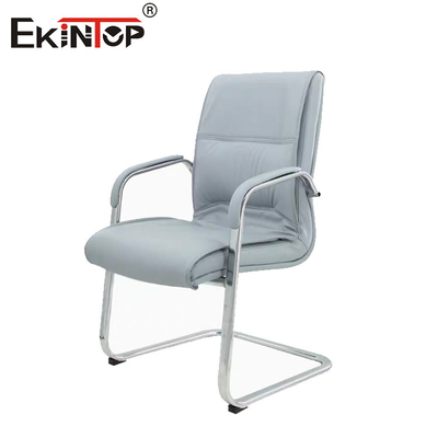 OEM Black Leather Office Chair With Armrests And Metal Frame Business Style