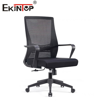Mid Back Mesh Office Chair With Armrests Nylon Base Self Assemble