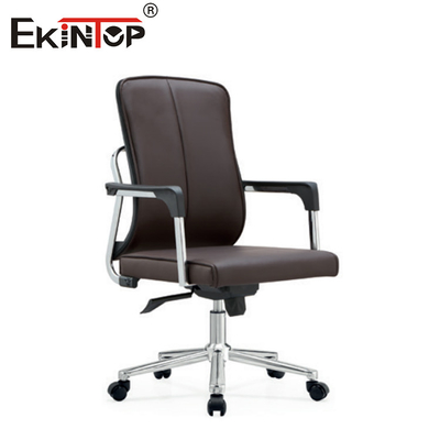 Mid Back Leather Office Chair With Metal Frame 10 Years Warranty