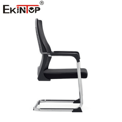 Black Mid Back Curved Shape Mesh Office Chair With Armrests For Work