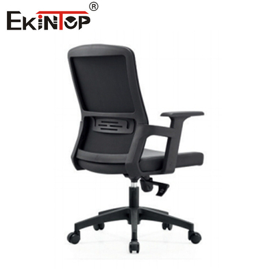 Black Mid Back Leather Executive Office Chair With Cushioned Seat